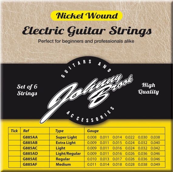 Electric Guitar Strings - Set Of 6  Light Gauge | Cables 4 ALL