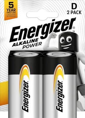 Energizer D Alkaline Battery (2 Pack)