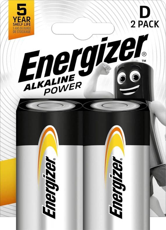 Energizer D Alkaline Battery (2 Pack) | Cables 4 ALL