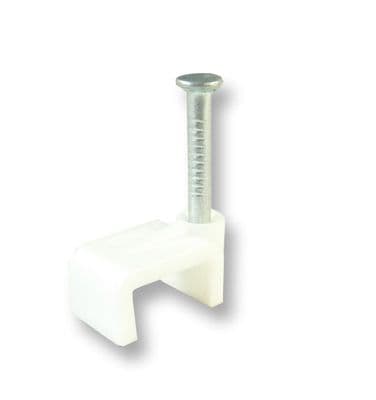 Flat Cable Clips for Twin and Earth Cables (White)