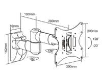 Full Motion Extendable TV  Wall Mount Suitable for 23 to 42
