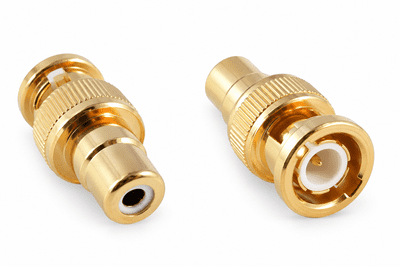 Gold Plated BNC to RCA adapter / Converter BNC Male RCA Female
