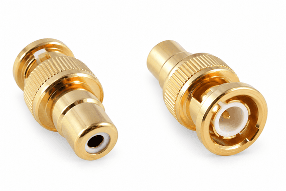 Gold Plated BNC to RCA adapter / Converter BNC Male RCA Female