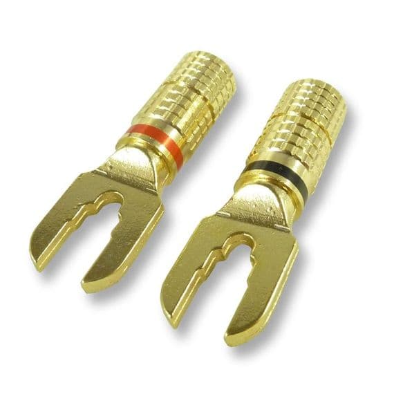 6mm Spades connectors for speaker connections | Cables4all