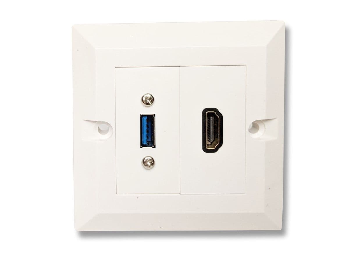 HDMI 4k and USB 3.0 Wall Plate - Easy Connect | Cables 4 ALL