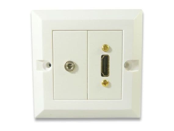 HDMI & 3.5mm Jack Wall Plate - Audio and Video | Cables4all