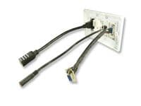 HDMI and Computer Wall Plate - HDMI VGA 3.5mm Jack and CAT5e Faceplate - Easy Connect | Cables4all