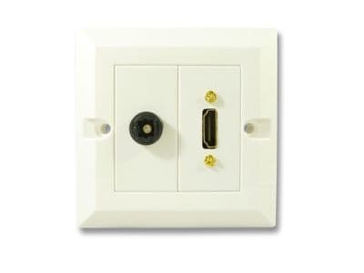 HDMI and Optical Audio Wall Plate - Easy Connect (4k Compatible)