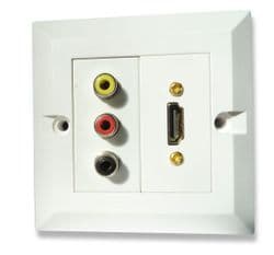 HDMI and RCA AV Wall Plate - Quick Connect | Cables4all