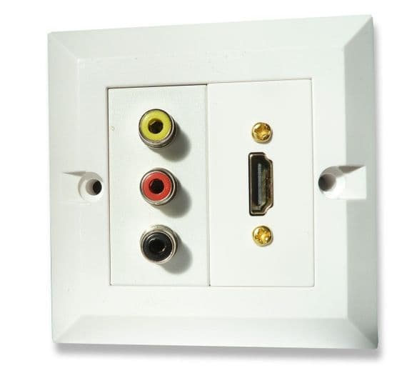 HDMI and RCA AV Wall Plate - Quick Connect | Cables4all