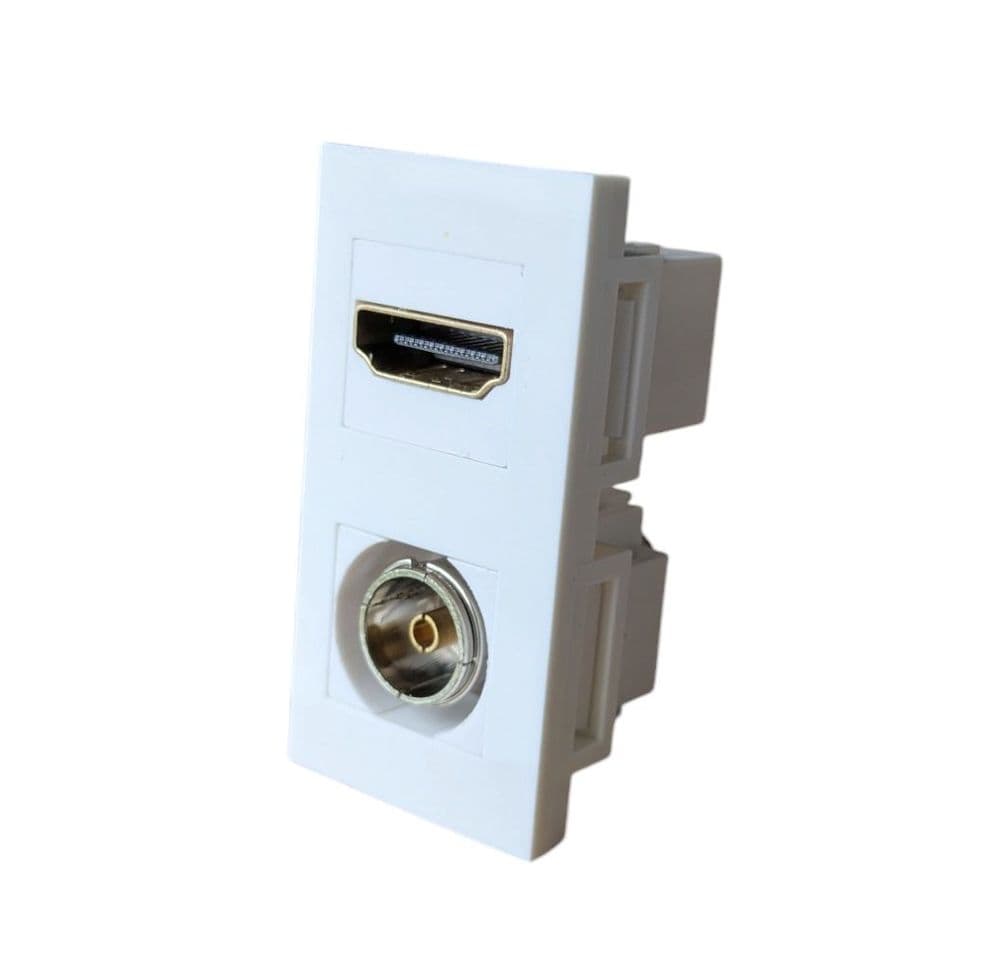 Euro Module Cable Entry 25mm HDMI and TV Aerial Module - Euro Module | Cables 4 ALL