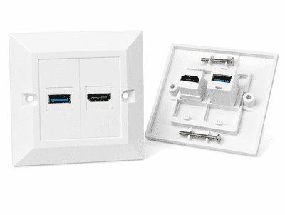 HDMI and USB  3.2 Wall Plate - Easy Connect (4k Compatible)