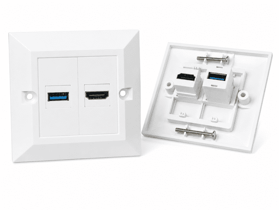 HDMI and USB  3.2 Wall Plate - Easy Connect Faceplate (4k Compatible)