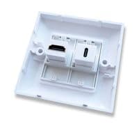 HDMI and USB C Wall Plate - Easy Connect - USB Type C Faceplate | Cables 4 ALL