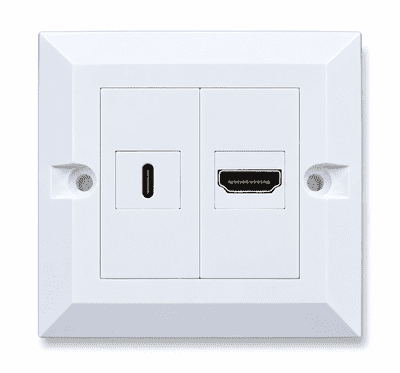 HDMI and USB C Wall Plate - Easy Connect (4k Compatible)