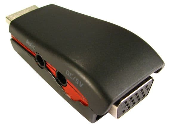 HDMI To VGA Dongle / Converter with Audio Support - Supplied with 3.5mm jack cable | Cables4all