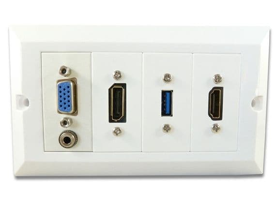 HDMI USB 3.0 DisplayPort VGA Wall Plate | Cables 4 ALL