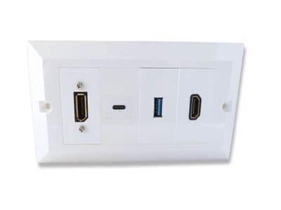 HDMI / USB 3.0 / USB C / DisplayPort Wall Plate
