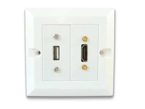 HDMI USB Wall Plate – 4K HDMI & USB AV Faceplate UK