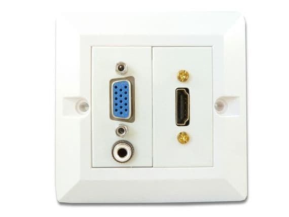 HDMI  & VGA Jack Wall Plate - Quick Connect Audio and Video Wall Plate | Cables4all