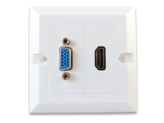 HDMI VGA Wall Plate - Quick Connect Faceplate | Cables4all