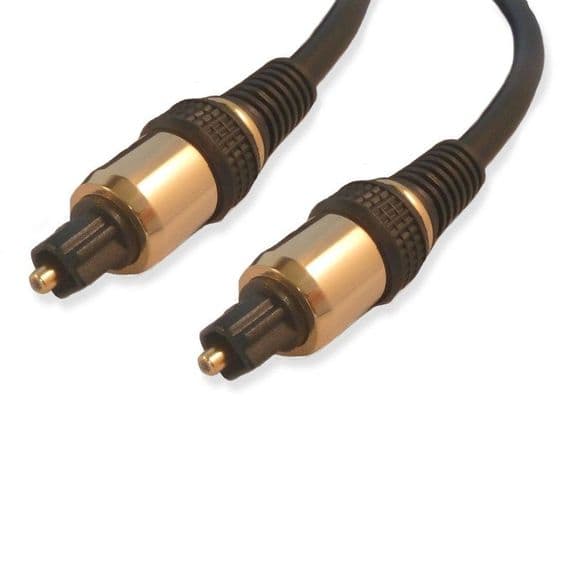 High Quality 1m Digital Optical Cable - with gold Plated tips for Toslink Connections