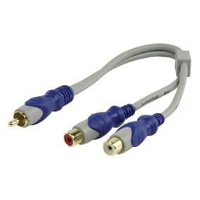 High quality RCA male to twin RCA female splitter