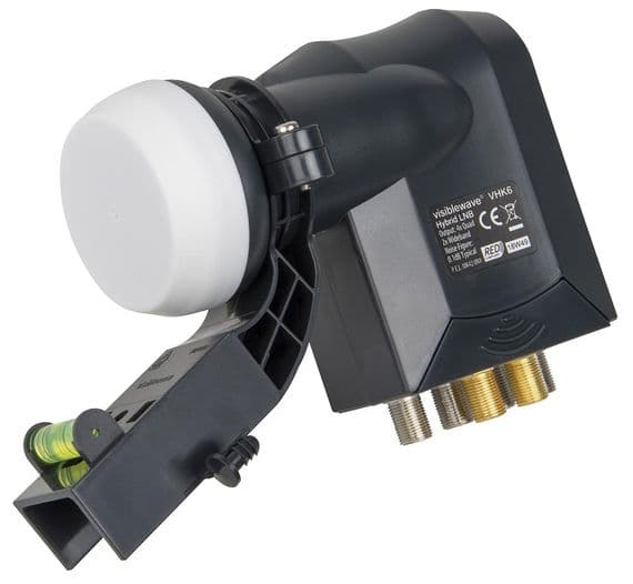 Hybrid 6 Output Wideband / Quad LNB Suitable for SkyQ, Sky HD, Freesat | Cables 4 ALL