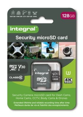 Integral 128GB Micro SDXC Card  - 128GB Micro SD  Dashcam, Security, CCTV, Drones