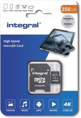 Integral 256GB Micro SDHC Card  - 256GB Micro SD Memory Card Class 10