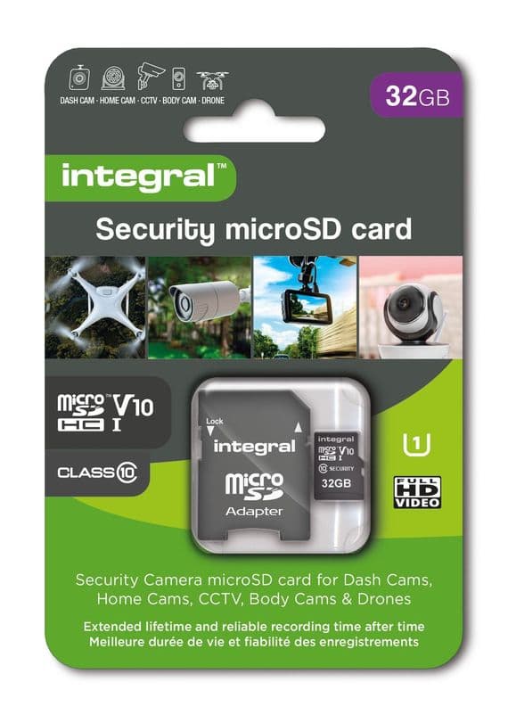 Integral 32GB Micro SDHC Card  - 32GB Micro SD (Dashcam, Security, CCTV, Drones)