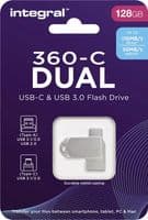 Integral 360 128GB USB 3.0 Flash Drive - USB C and A Dual Flash Drive | Cables 4 ALL