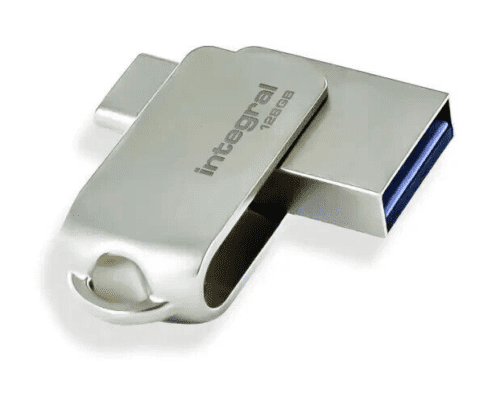 Integral 360 128GB USB 3.0 Flash Drive - USB C and A Dual Flash Drive | Cables 4 ALL