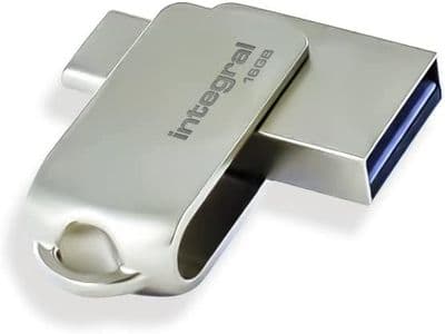 Integral 360 16GB USB 3.0 Flash Drive - USB C and A Dual Flash Drive