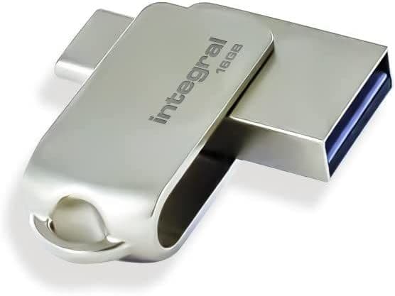 Integral 360 16GB USB 3.0 Flash Drive - USB C and A Dual Flash Drive | Cables 4 ALL