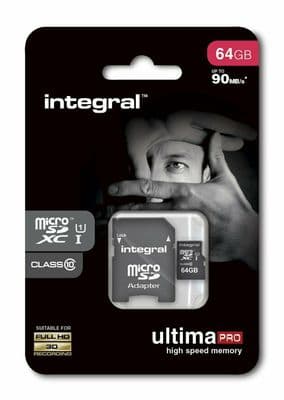Integral 64GB Micro SDXC Card With SD Adapter Smartphone Tablet