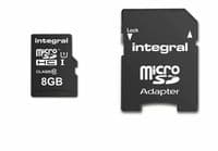 Integral 8GB Micro SDHC Card  - Memory Card With SD Adapter - Smartphone Tablet | Cables 4 ALL