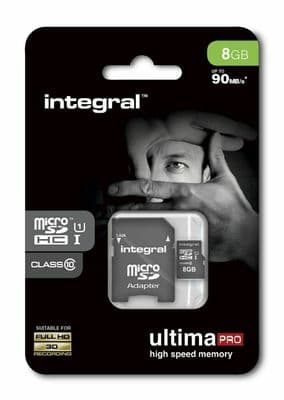 Integral 8GB Micro SDHC Card  - Memory Card With SD Adapter - Smartphone Tablet