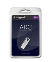 Integral ARC 32GB USB 2.0 Flash Drive - Small Metal Memory Stick | Cables 4 ALL