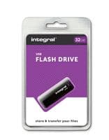 Integral Black 32GB USB 2.0 Flash Drive - Memory Stick 32GB | Cables 4 ALL