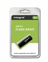 Integral Black 8GB USB 3.0 Flash Drive Pen Drive - Memory Stick 8GB | Cables 4 ALL