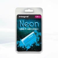 Integral NEON 128GB USB 2.0 Flash Drive - BLUE USB Memory Stick | Cables 4 ALL