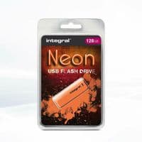 Integral NEON 128GB USB 2.0 Flash Drive -  ORANGE | Cables 4 ALL