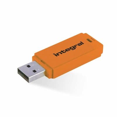 Integral NEON 128GB USB 2.0 Flash Drive -  ORANGE