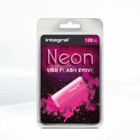 Integral NEON 128GB USB 2.0 Flash Drive  - PINK Memory Stick