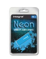 Integral NEON 16GB USB 2.0 Flash Drive - BLUE USB Memory Stick | Cables 4 ALL
