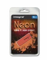 Integral Neon 16GB USB Flash Drive - Neon Orange | Cables 4 ALL
