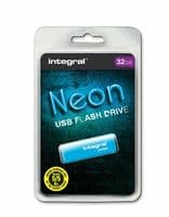 Integral NEON 32GB USB 2.0 Flash Drive  - BLUE USB Memory Stick | Cables 4 ALL