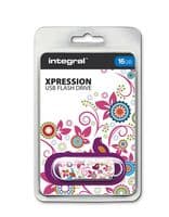 Integral Xpression 16GB USB 2.0 Flash Drive - Birds And Flowers | Cables 4 ALL