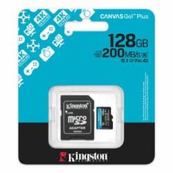 Kingston 128GB Micro SD Card  Fast 128GB SDXC Canvas Go Plus | Cables 4 ALL